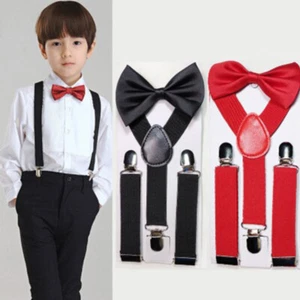 Kids more style fashion Suspenders Bowtie Tie suit colorful beautiful η - Picture 1 of 25