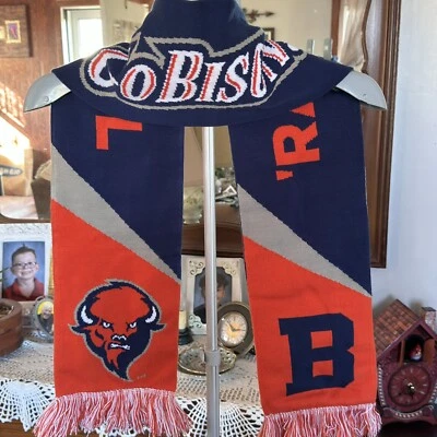 Bucknell University Cuello con Volantes Go Bison Go Ray Naranja Azul Bufanda Flecos Foto 1 de 4