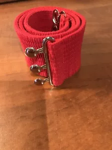 Cintura danza quadrata elastica rossa usata piccola ferramenta argento 099 - Foto 1 di 2