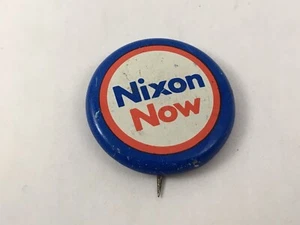 Nixon Now Pin Button 1,125" Präsident Nixon Wiederwahl Politischer Wahlkampf - Bild 1 von 6
