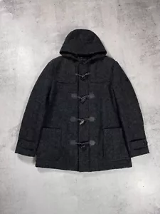Schneiders Salzburg SOR Men's Wool Duffle Coat Gray Button Hooded Jacket Size 54 - Picture 1 of 11