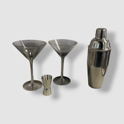 Godinger Remington Martini Glasses & Cocktail Shaker 4-Piece Set - Image 1 of 4