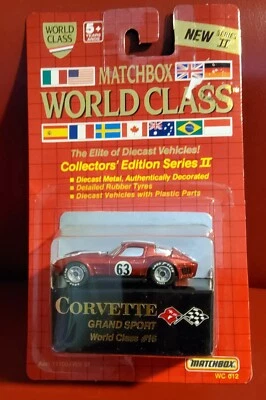 Matchbox World Class #16 Chevy Chevrolet Grand Sport red. blister card. Macau - Image 1 of 2