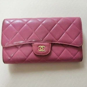 CHANEL Matelasse Leather Long Wallet Pink - Picture 1 of 5