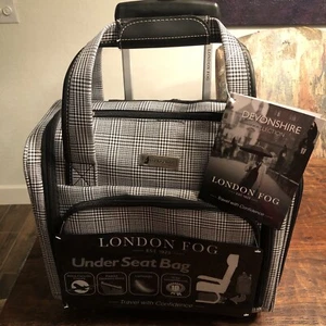 London Fog ‘NEW’Devonshire Collection 15" 2-Wheel Under The Seat Carryon blk/Wht - Picture 1 of 15
