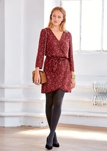 Sezane Alyssa Mini Dress 6 8 Belt V-Neck Ditsy Floral Sleeve Viscose Burgundy - Picture 1 of 15