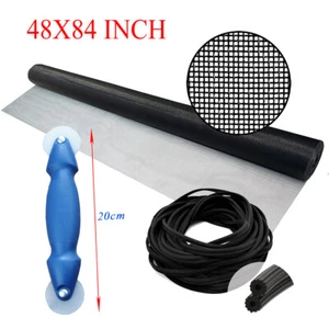 Fiberglas Bildschirm Tür Reparatur Kit Fensternetz mit Spline Roller Werkzeug 48” x 84” - Bild 1 von 12