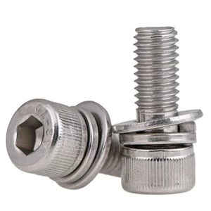 Inbusschrauben Steckschlüsselschrauben Sechskantkopf Mit Flach-/Federscheibe - Bild 1 von 5