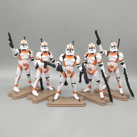 Lot of 5 Star Wars Republic Utapau Orange Trooper 3.75“” Loose Action Figure Cover