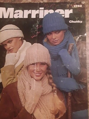 Womens Knitting Pattern For Hats & Scarves  chunky Marriner - Image 1 of 4