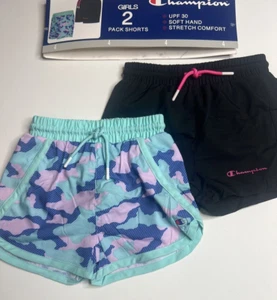 Champion Toddler Girls 2-Pack Shorts, Stretch Comfort, Size 4, Elastic Waist New - Picture 1 of 4