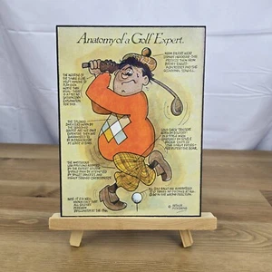 Vintage Golf Wall Plaque Wooden, Anatomy of a Golfer - Arthur Pickering Vtg - Photo 1 sur 8