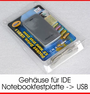 ZEWNĘTRZNA OBUDOWA DYSKU TWARDEGO USB + ADAPTER KABLOWY IDE 44PIN PATA HDD DYSK TWARDY NA USB - Zdjęcie 1 z 1