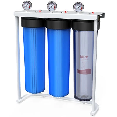 3-Stage Whole House Water Filter System Well Filtration Reduce Iron & Manganese - Image 1 of 4