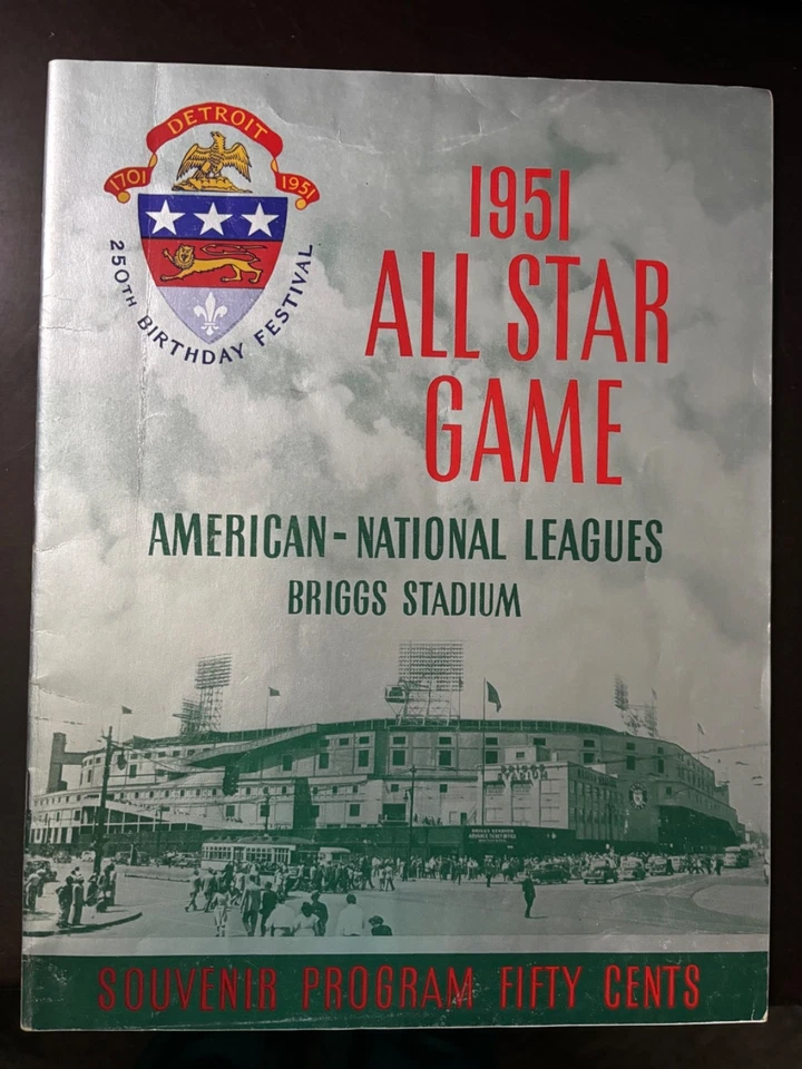 1951 MLB All Star Game Program from Detroit; Very Nice! - Image 1 of 1