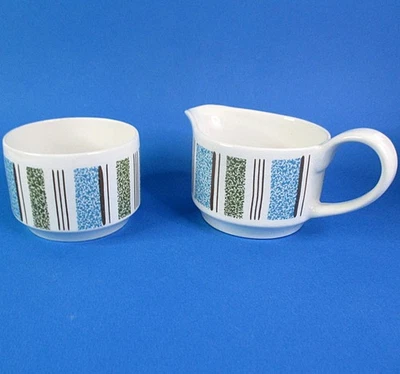 Vintage Jug Creamer & Sugar Bowl - Midwinter Styist Broadway - Made in England - Image 1 of 4