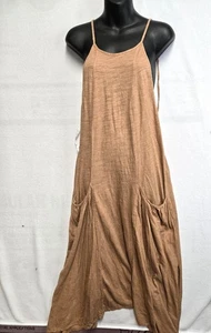 FREE PEOPLE STRAND BRAUN BOHO TIE BACK STRICKKLEID/TASCHEN IN MED - Bild 1 von 2