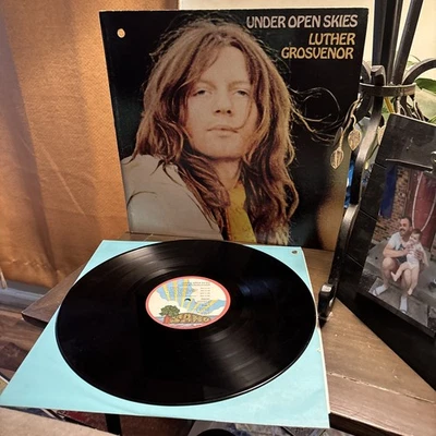 1971 LUTHER GROSVENOR Under Open Skies LP Island Pink Rim Mott The Hoople #lond Foto 1 de 4