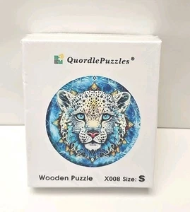 70 Piece Snow Leopard Wooden Round Puzzle - NEW - Picture 1 of 2