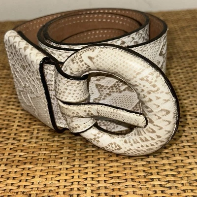 Vintage Norma Walters Womens 6 Wide Snake Print Belt Bohemian Classic Animal Y2K - Image 1 of 4