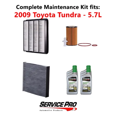 2009 Toyota Tundra 5.7L Complete Oil, Air & Cabin Filter Kit (5W-30) Foto 1 de 4