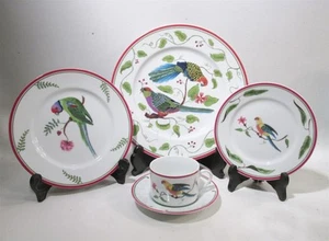 De colección Lynn Chase China Loros del Paraíso 5 Piezas Colocación Set - Imagen 1 de 10