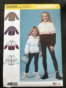UNCUT Simplicity S8999 Girls Knit Hooded Jacket HH (3-6) Sewing Pattern - Picture 1 of 3