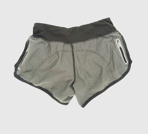 Lululemon Sz 4 Shorts Gray/Black Ruched 4" Inseam EUC Pre-owned - Picture 1 of 4