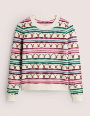 Boden Festive Reindeer Fair Isle Nuevo con Etiquetas Nuevo L Foto 1 de 4