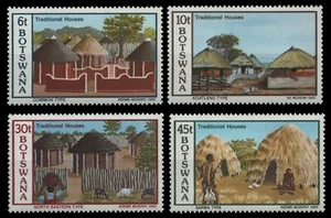 Botswana 1982 - Mi-Nr. 295-298 ** - MNH - Traditionelle Häuser - Bild 1 von 1