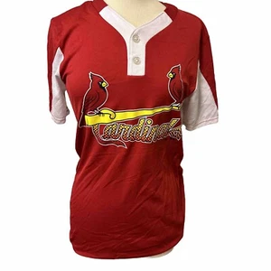 Majestic ST LOUIS CARDINALS Damen Henley Baseball Trikot Shirt - Größe S - Bild 1 von 8
