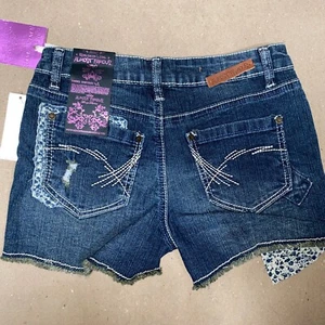 New Almost Famous Jeans Blue Denim Girl's Kid's Shorts Skirt Stretchy Sz 10 - Picture 1 of 6