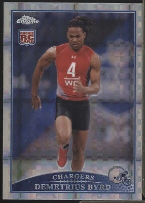 2009 Topps Chrome Demetrius Byrd Rookie X-Fractor #TC142 Chargers - Image 1 of 2