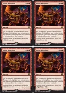 4x INCITE REBELLION Commander 2014 MTG Red Sorcery Rare - Picture 1 of 1