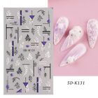Flower Nail Art Stickers Decals 5D Embossed Nail Art Supplies Diy Manicure Decor
