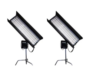 2Kits * 300W 4ft 4bank Kino Fluorescent Light + Ballast + Cable, Excludes Tubes - Picture 1 of 10