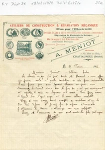 Dépt 36 Chateauroux 2 Rue Petite du Palan - Belle Entête Machines Agricoles 1922 - Picture 1 of 1