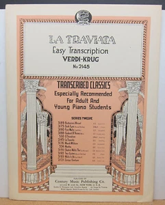 La Traviata - Verdi-Krug - Partituras 1922 - Imagen 1 de 3