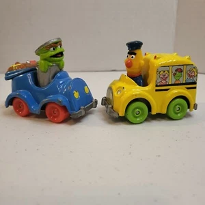 Vintage81-87 Muppets Playskool Bert & Oscar Diecast Trash Truck& School Bus - Picture 1 of 12