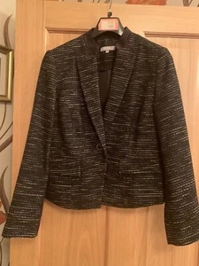 M&S Per Una lined black, white and metallic tailored short jacket size 14 BNWOT - Picture 1 of 7