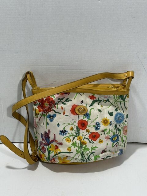 GUCCI Bolsa de ombro redonda feminina Ophidia GG Flora