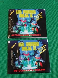 Lot 2 pochettes album Stickers autocollant tortue ninja 2 Neuf - New