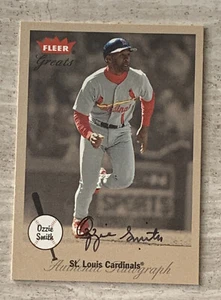 2001 2002 Fleer Greats Authentic Autograph Ozzie Smith Auto Signed Cardinals HOF - Picture 1 of 4