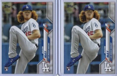 Dustin May - Lot (2) 2020 Topps Series 1 Rookie Cards #235 - LA DODGERS STAR! WS - Image 1 of 3
