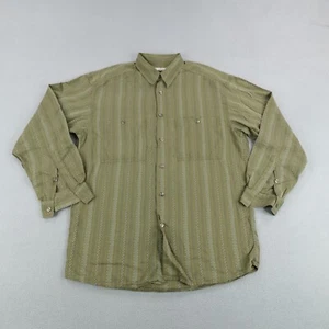 Zanella Shirt Mens Medium Green Stripes Button Up Long Sleeve Made In Italy ^ - Picture 1 of 11