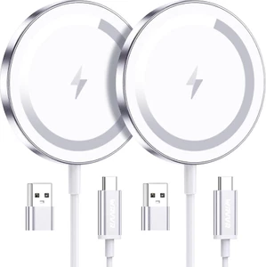 Paquete de 2 cargadores Mag-Safe para Apple, cargador inalámbrico magnético para iPhone 16 15 14 - Imagen 1 de 11