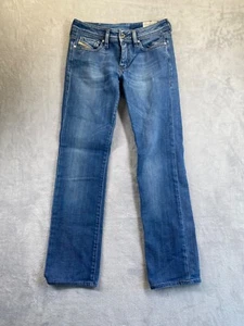 Diesel Ronhy Jeans Womens 26W 34L Blue Regular Stretch Low Waist Straight Leg - Picture 1 of 18