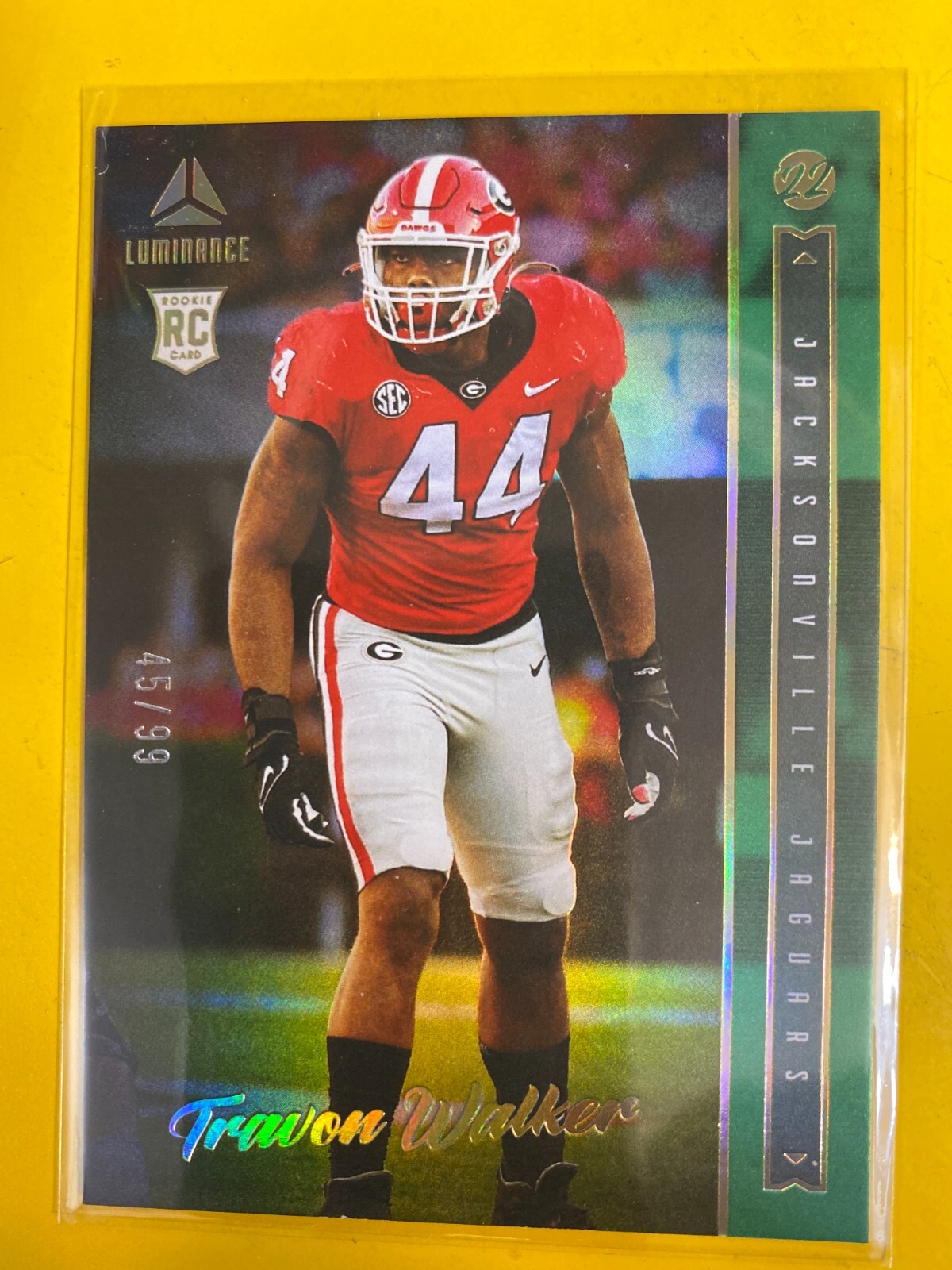 RS7364 2022 Panini Luminance Green #142 Travon Walker ROOKIE #45/99