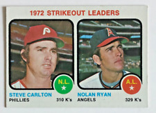 1973 Topps #67 72` Strikeout Leaders Steve Carlton/Nolan Ryan  EXMT