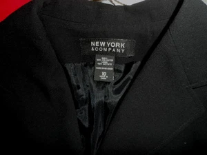 WOMENS NEW YORK & CO COAT-LIGHTWEIGHT-BLACK-WRINKLE FREE - SIZE 10 - Picture 1 of 5